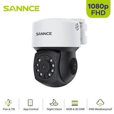SANNCE 1080P Outdoor Security Camera Outdoor Night Vision 360°Pan Tilt APP Contr