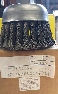 Felton, 4'' Dia, 5/8-11'' AH, Cup Brush, Part #: 73647, .023 Fill