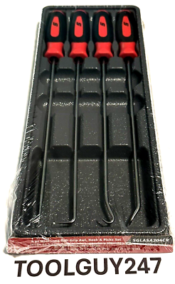 #ad SNAP ON TOOLS USA SGLASA204C R 4 Pc Red Long Soft Grip Pick Set NEW $89.95