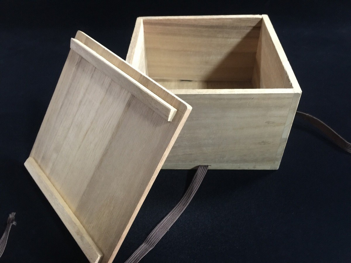 【いりあ】メッセージBOX L1313 Japanese Wooden Storage Box Vintage Signed KANJI