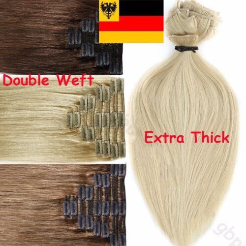 Doppelt Clip in DICK Echthaar Haarverlängerung Hair Extensions 160g+ 60cm hcysz - Bild 1 von 36