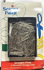 Allary 1000 Straight Pins in Reusable Storage Case , Size 17