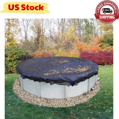 24-ft Blue Wave BWC508 Round Leaf Net Above Ground Pool Cover Black Polyethylene