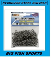 AFW MIGHTY-MINI Stainless Steel Crane Swivels 50 Pack, Size 1, 411lb #FWSS01B/50