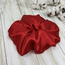 Red 100 pure mulberry silk scrunchie Jumbo size 7 diameter