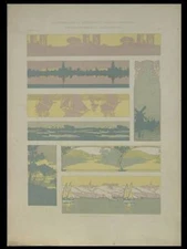 LANDSCAPE ART NOUVEAU - 1901 LITHOGRAPH - MAURICE DUFRENE