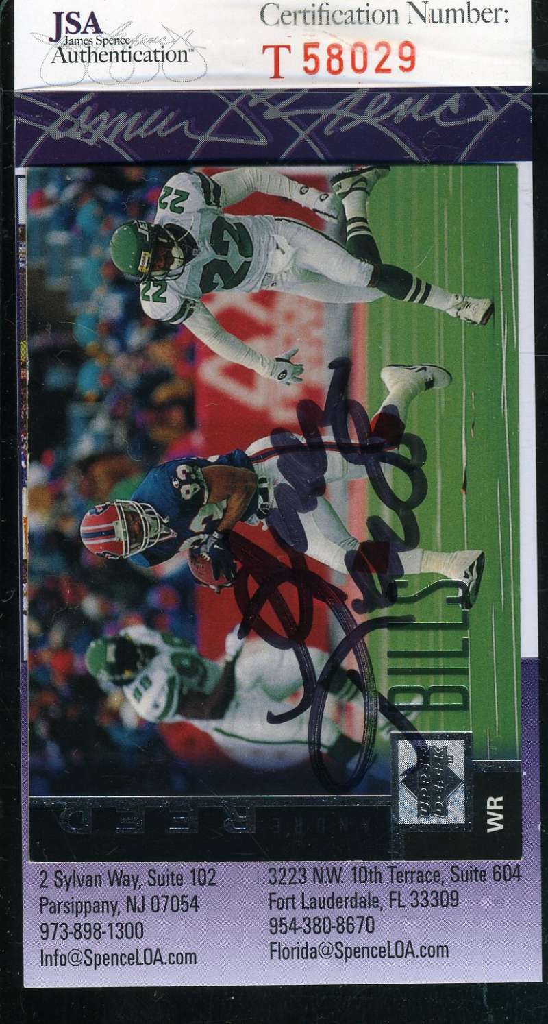 Andre Reed Jsa Coa Autographed 1997 Upper Deck Authenticated Hand Signed