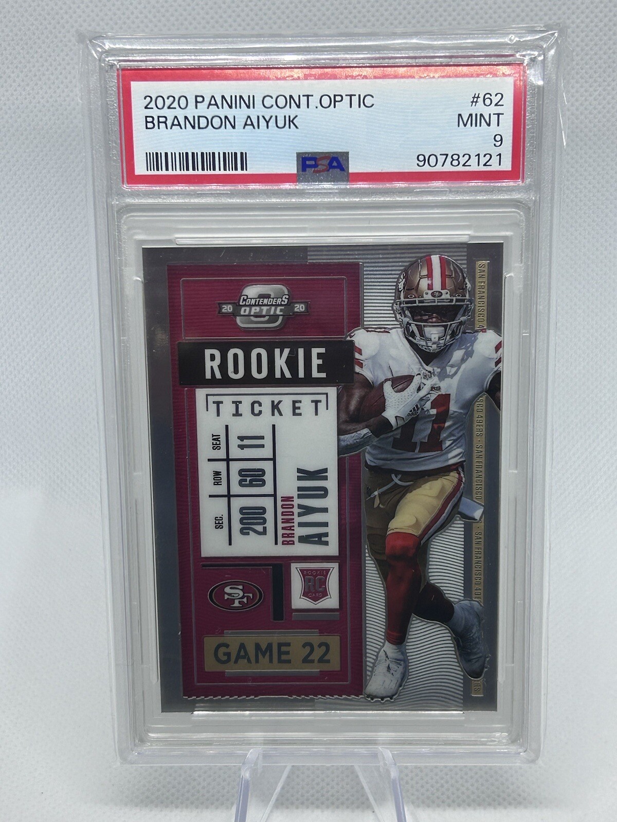 BRANDON AIYUK RC 2020 Contenders Optic #62 Rookie Card PSA 9 49ers