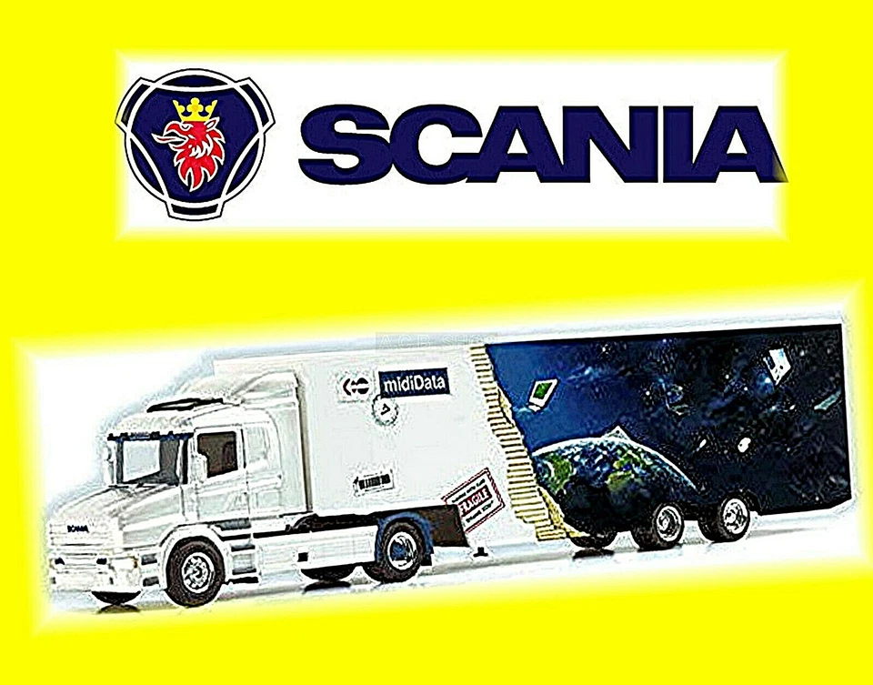 Scania Hauber 96 Trattore Case Girr Logistica Bianco Metallo 1:87 Herpa PC - Immagine 2 di 3