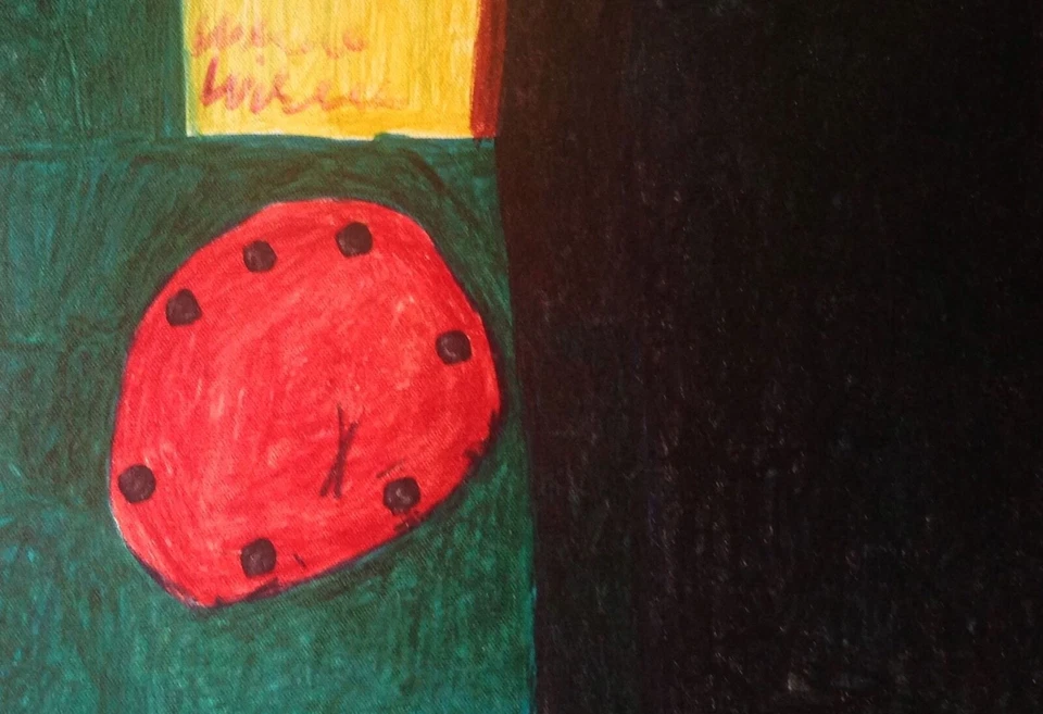 Pintura de arte popular Willie White ARTE EXTRAÑO afroamericano #9 soles rojos Foto 2 de 4