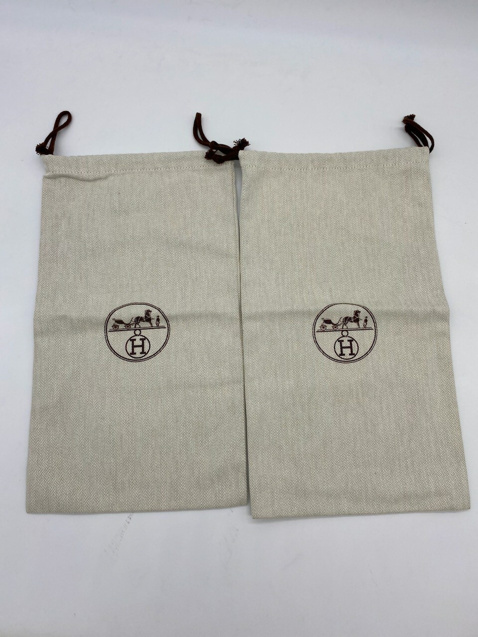 HERMES Authentic Drawstring Shoe Dust Travel Bag … - image 5