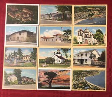 Monterey California Linen Postcard Lot Of 12 ~ Unposted Excellent