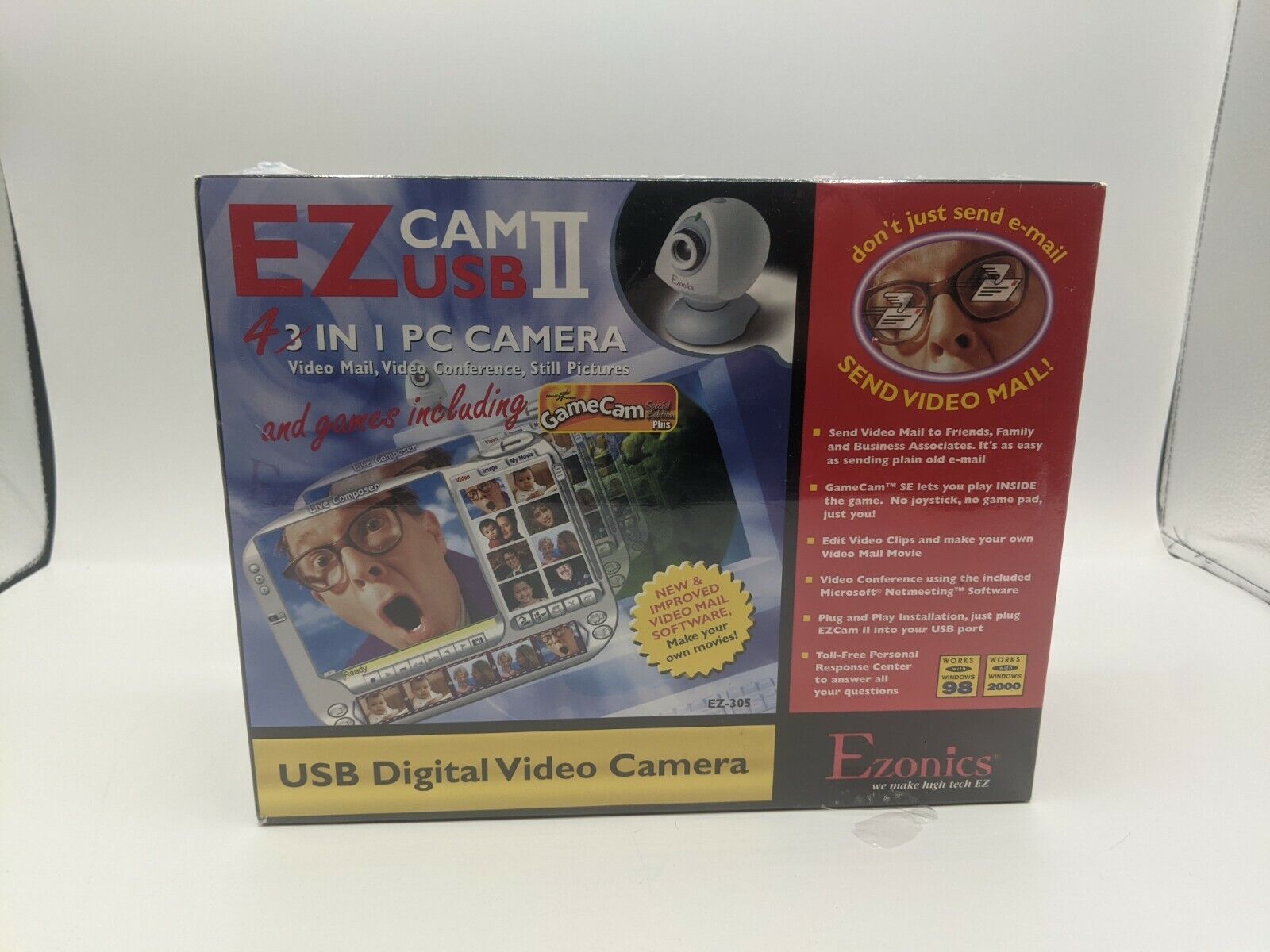 Radio Shack Vintage Ezonics EZ-306 Web Cam - USB 3 in 1 PC Digital Video Camera