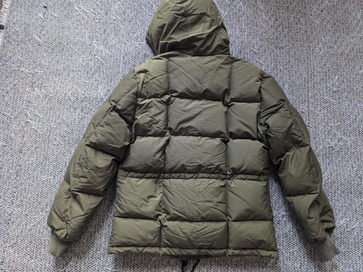 vintage EDDIE BAUER parka GOOSE DOWN hooded L green coat PUFFER