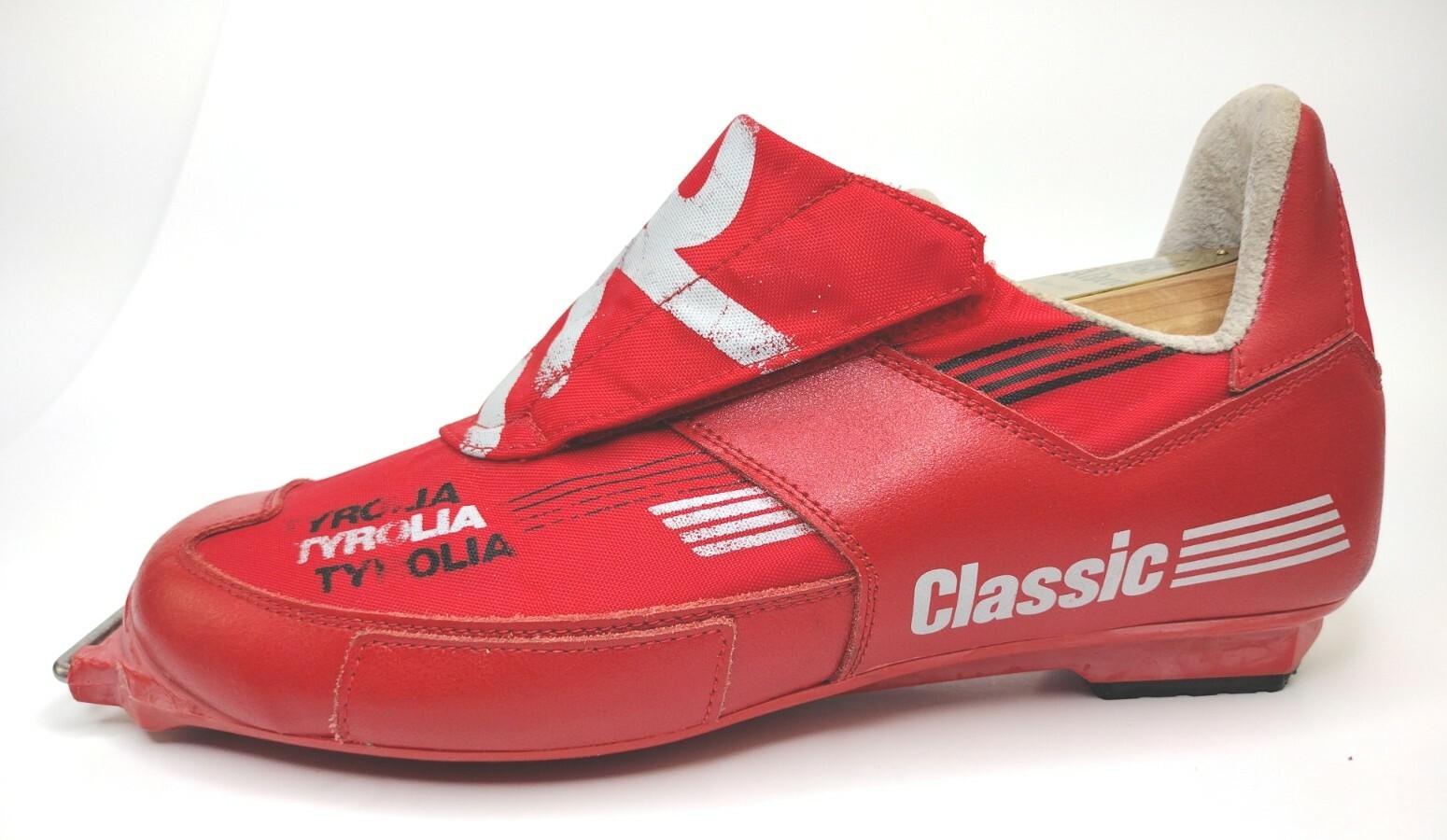 Scarpe da sci vintage Tyrolia TXC da uomo taglia 8 stivali da sci di fondo Salomon SNS rossi bianchi