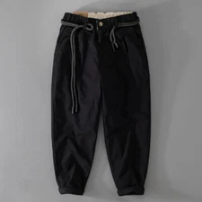 Men's Cargo Trousers Japanese Trendy Loose Cotton Casual Pants Workwear Bottoms