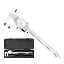 6" Dial Caliper 0.001 Stainless Steel Shockproof 4-Way Measurement With Case