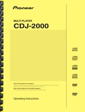 Pioneer CDJ-2000 DJ Turntable OWNER'S MANUAL and SERVICE MANUAL