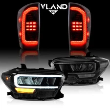 Vland For 2016-2023 Toyota Tacoma FULL LED Headlights + Smoked Tail Lights Sets