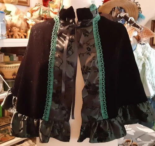 Handmade Victorian Black Costume Capes, Coats & Cloaks