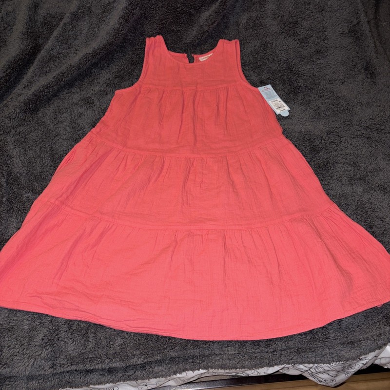 NWT Cat & Jack Peach Color Girls Sleeveless Dress Size L (10/12)