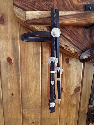 FANCY Handmade SILVER BROW BAND HEADSTALL By TONY Of NEVADA Cowboy Vaquero