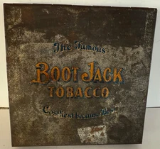 Boot Jack Tobacco Vintage Tin  Kentucky ~ “Costliest Because Best” Advertising