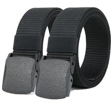 Men  s Adjustable Tactical Belt TSA Approved Metal-Free Nylon Canvas Sports Belt