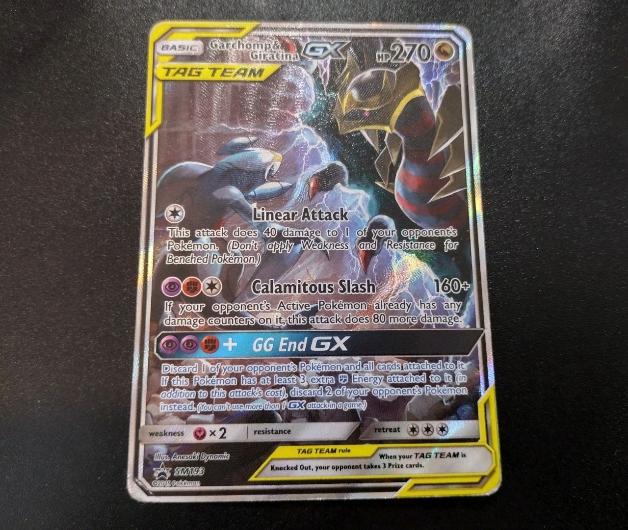 Garchomp & Giratina GX SM193 Full Art Black Star Promo Pokemon Card HP