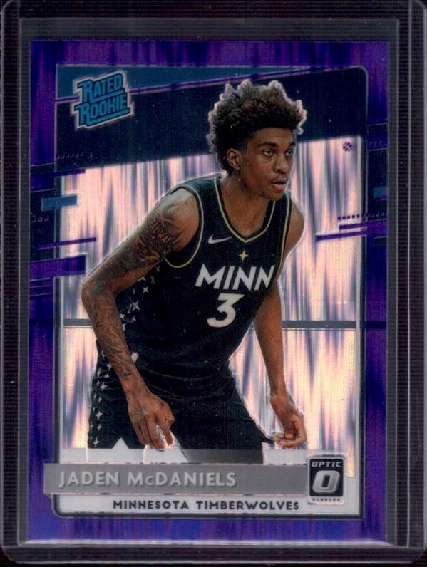 JADEN McDANIELS 2020-21 Donruss Optic Purple Shock Holo Prizm Rated Rookie RC