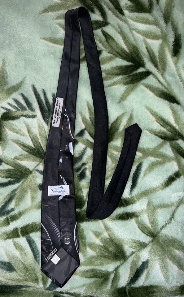 Corbata Harley Davidson de Ralph Marlin negra con logotipo estampado gráfico vintage EE. UU.  Foto 3 de 4