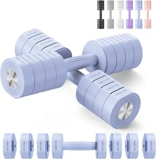 MERACH Dumbbell Set of 2, Adjustable Weight, Anti-slip Handle, Macaron Blue 