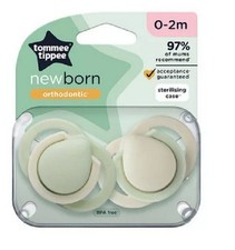 Image of Tommee Tippee Newborn Soothers, 0-2 Months, Muted Colours Green and Cream