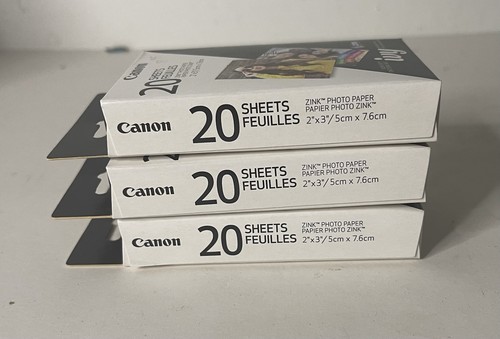 Menge 3 Canon Efeu 20 Blatt Zink selbstklebend hinterlegt Fotopapier 2” x 3” versiegelt Neu aus altem Lagerbestand - Bild 5 von 6