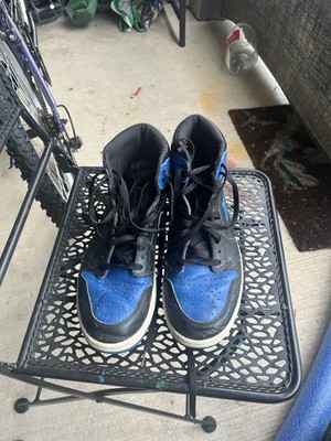 Nike Air Jordan 1 Men's Mid Top Leather Lace-Up Sneakers Black/Blue