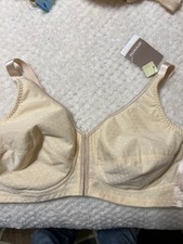 NWT Amoena Mastectomy Bra Size 42B Beige Style 2124 GRETA Front Back Closure