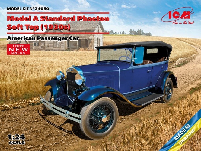 ICM 24050 - 1:24 Model A Standard Phaeton Soft Top (1930s), En Passenger Car
