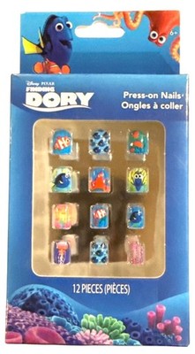 Disney FINDING DORY 12 Press-On Nails Short OVAL Octopus NEMO Jellyfish Girls 6+
