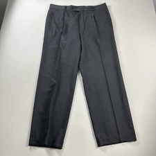 Vintage Hugo Boss Hooker Pants Wool Trousers USA Pleated Cuffed Mens 36x29 Gray