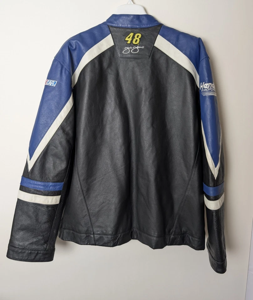 Chaqueta de cuero NASCAR Jimmie Johnson #48 Lowe’s Racing XL 3X Champion 06-08 Foto 3 de 4