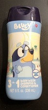 3 in 1 Kids BLUEY Wash, Shampoo  Conditioner Berry Scented 8 Fl Oz