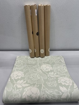 Farrow & Ball Pretty Floral Wallpaper Peony Green 2313  *Lot Of 4* Sealed