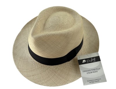 Handmade 100% genuine Panama Hat Ecuadorian Toquilla Straw Fedora