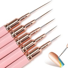 Nail Art Liner Brushes Set of 5 Fine Tip Painting Brushes for Detailed Nail