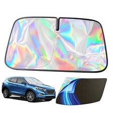 Car Windshield Sun Shade,5-Layer Reflective Medium 55 x 27.5 inch Iridescent