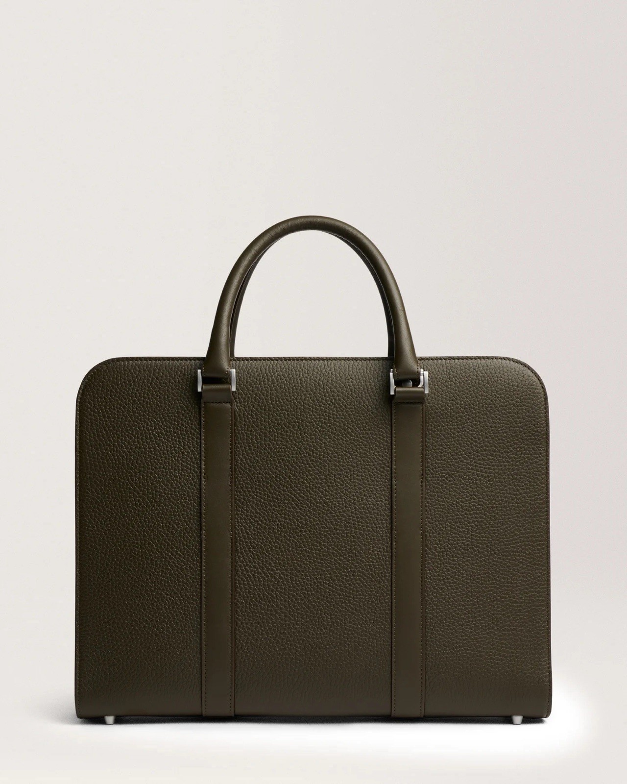 Carl Friedrik Palissy Briefcase New Grained Leather Dark Olive Authentic image 3