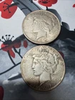 1925 P, 1926 S Silver DOLLARS! 2 Coins!  Worn PEACE COINS