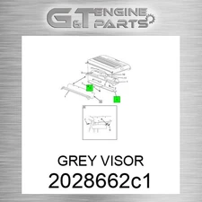 2028662C1 GREY VISOR fits INTERNATIONAL TRUCK (Surplus Open Box)