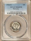 1916-S PCGS MS63FB Mercury Dime 10c - San Francisco Mint - Full Bands