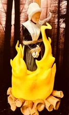 Burned At The Stake 3D Printed Witch Halloween Salem Spooky Horror LED Fire
